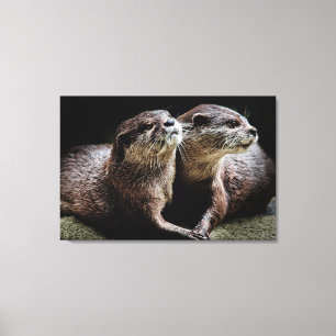 Toile Animaux de bébés cutest   Otters tenant les mains