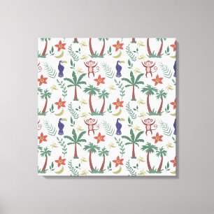 Toile Animaux tropicaux sans soudure motif macaw et sing