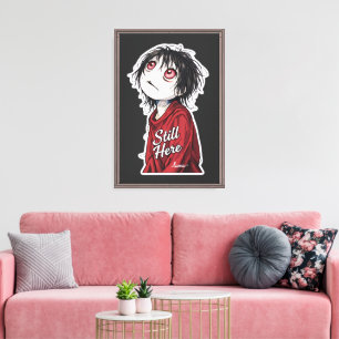 Toile Anime sombre  "Toujours là" Esthétique Illustratio