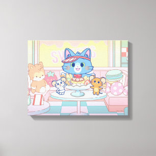 Toile Anime Tom, Jerry et Tuffy Dessert Parlor