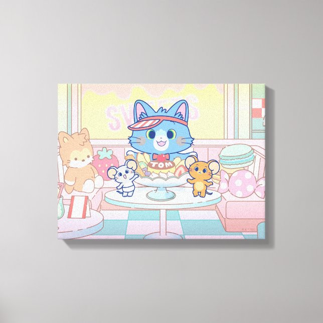 Toile Anime Tom, Jerry et Tuffy Dessert Parlor (Recto)