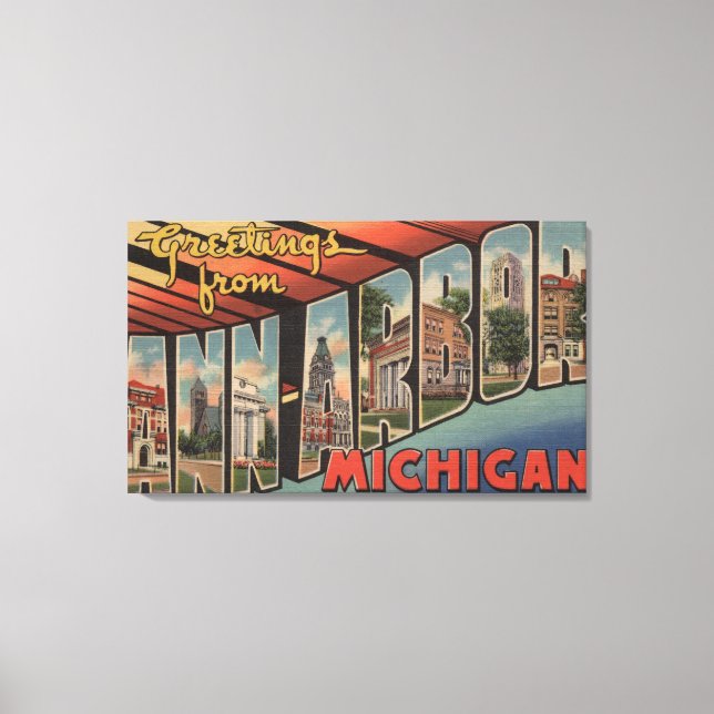Toile Ann Arbor, Michigan - Scènes de grandes lettres (Recto)