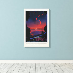 Toile Annonce de voyage Sci-Fi, Planet Trapist-1e