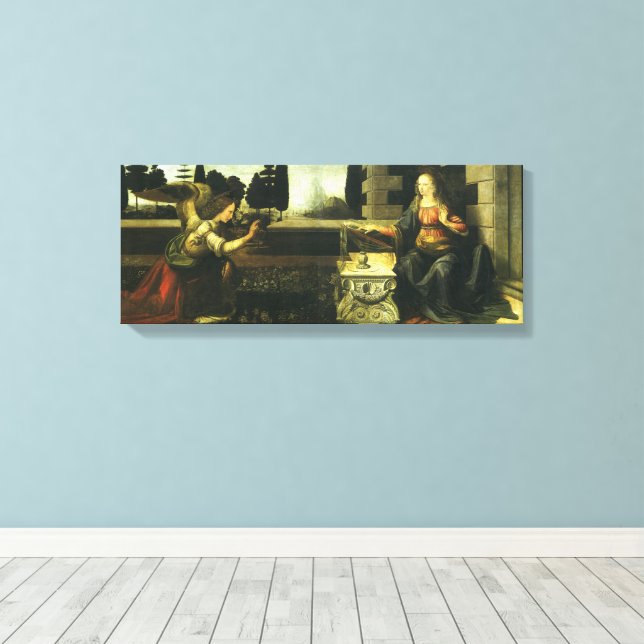 Toile Annonciation du Seigneur par Léonard de Vinci (Insitu (Plancher de Bois))