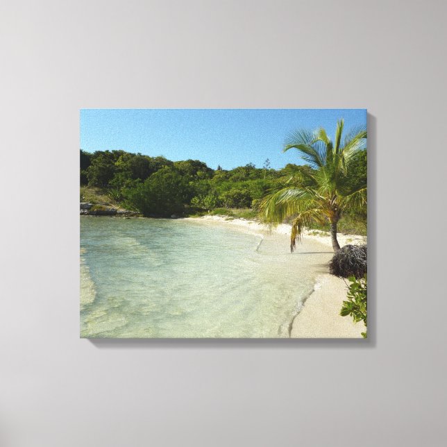 Toile Antiguan Beach Beautiful Tropical Landscape (Recto)