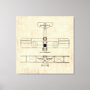 Toile Antique Diagrammes d'avion Art plan Vintage