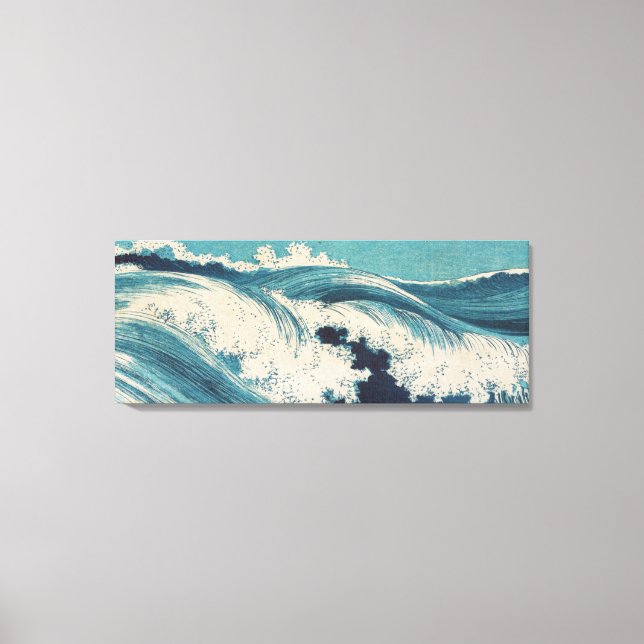 Toile Antique Japonais Bleu Vagues Océan Imprimer (Recto)