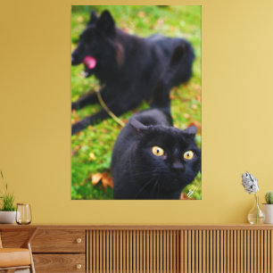 Toile Antiques de chat et de chien typiques