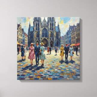 Toile Antwerp Belgium Cathedral Square Home Decor