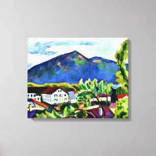 Toile Août Macke - Paysage de printemps à Tegernsee