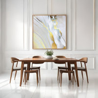 *~ AP66 Pierre de marbre Abstraite huile d'or blan