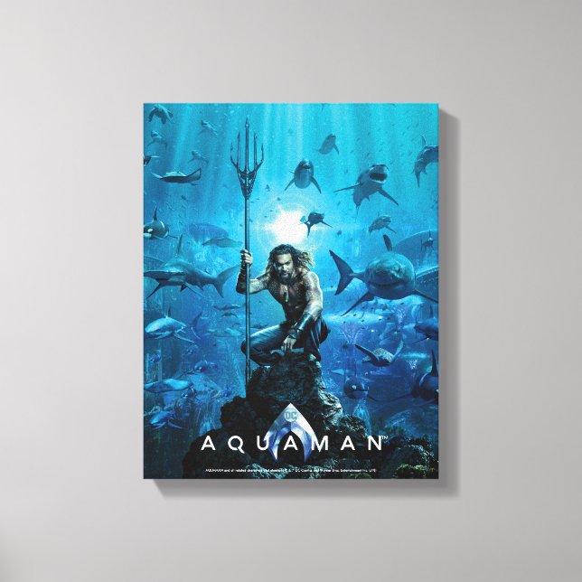 Toile Aquaman | Prince Orin avec animaux aquatiques (Recto)