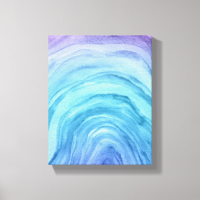 Toile Aquarelle Abstraite Agate II Blue Ombre (Recto)