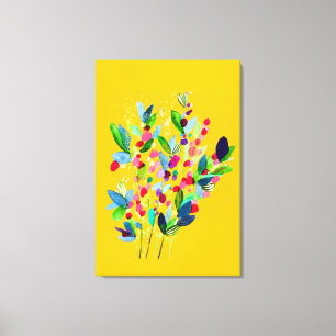Toile Aquarelle Abstraite colorée fleurie
