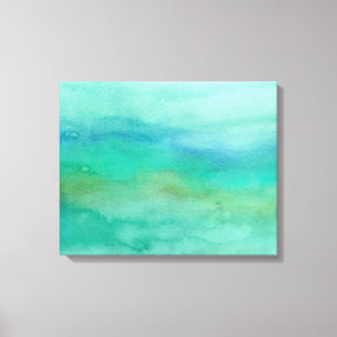 Toile Aquarelle bleu turquoise Abstraite