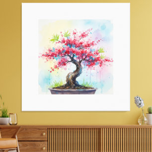 Toile Aquarelle Bonsaï