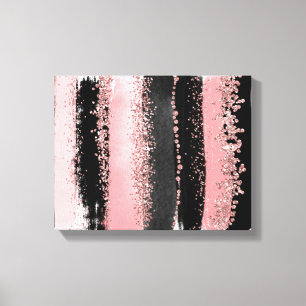 Toile Aquarelle Brush Strots Rose Gold Faux Parties scin