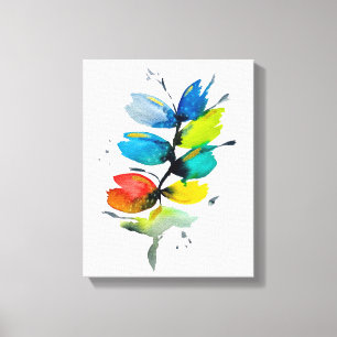 Toile Aquarelle colorée lâche florale abstraite