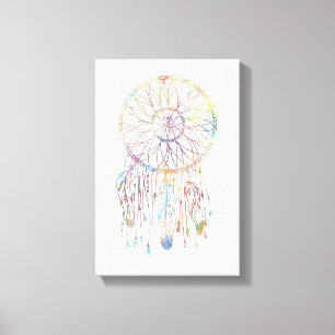 Toile Aquarelle colorée Whimsical Dreamcatcher