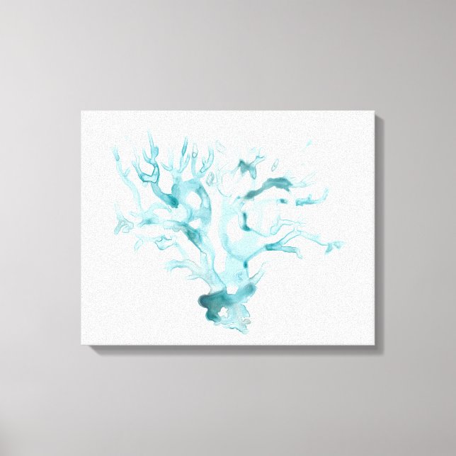 Toile Aquarelle Corail - Bleu (Recto)