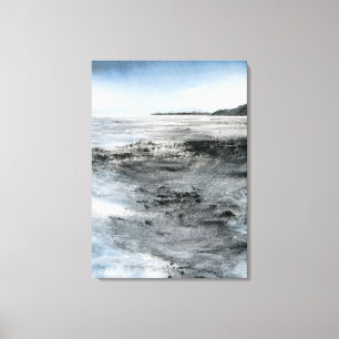 Toile Aquarelle Côte Abstraite Rocky Beach Peinture