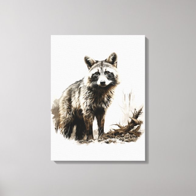 Toile Aquarelle Couleurs sépiales neutres animaux sauvag (Recto)