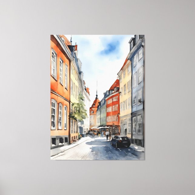 Toile Aquarelle de Copenhague (Recto)