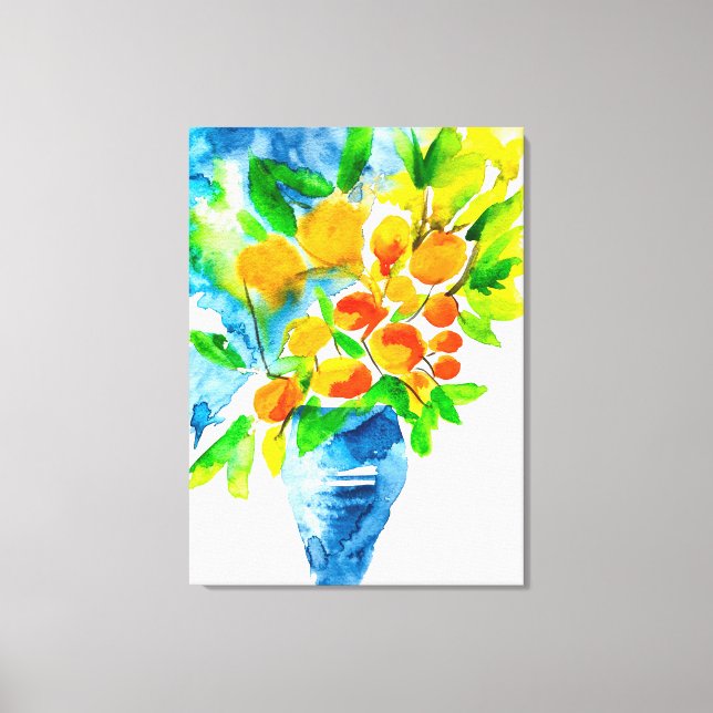 Toile Aquarelle de fruits d'art kumquat orange (Recto)