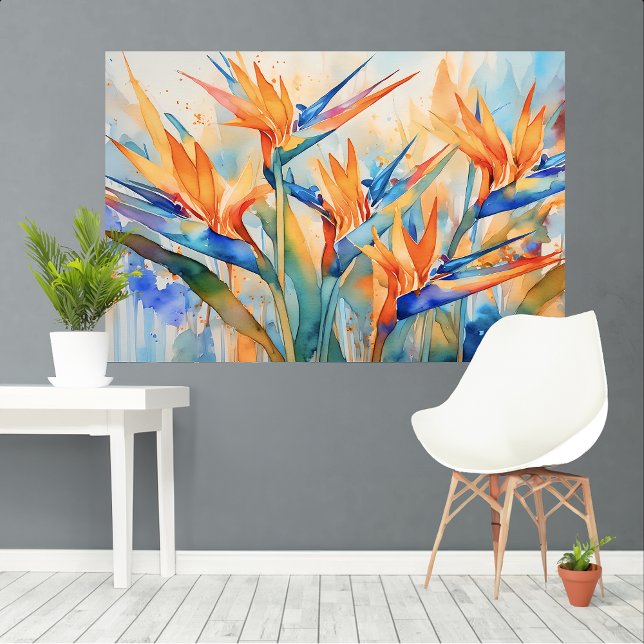 Toile Aquarelle de paradis Art Tropical XL (Créateur téléchargé)