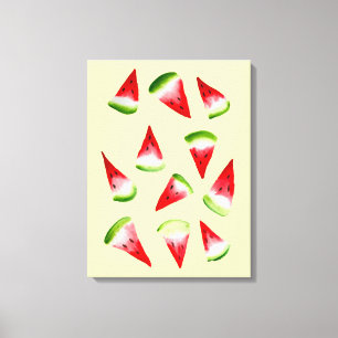 Toile Aquarelle de pastèque fruit mignon