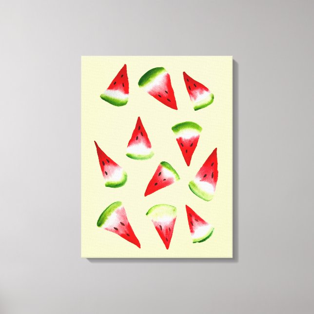 Toile Aquarelle de pastèque fruit mignon (Recto)