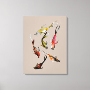 Toile Aquarelle de poisson koi