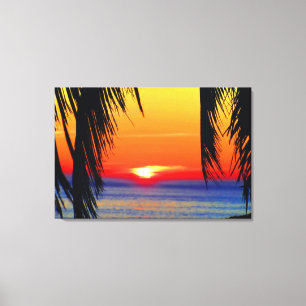 Toile Aquarelle du coucher de soleil Mazatlan