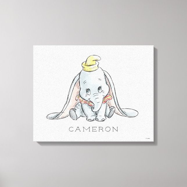 Toile Aquarelle Dumbo personnalisée (Recto)