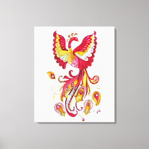 Toile Aquarelle Firebird ou Phoenix Imaginaire Créature