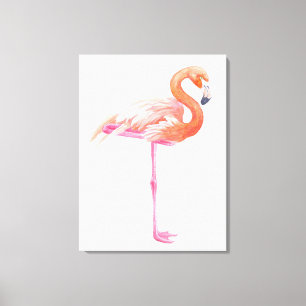 Toile aquarelle Flamant rose