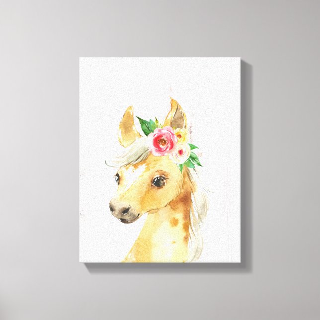 Toile Aquarelle Floral Foy Horse (Recto)