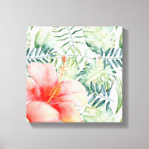 Toile Aquarelle florale II de ketmie tropicale de