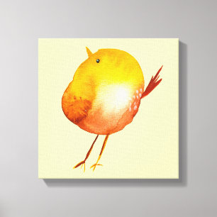 Toile Aquarelle jaune mignon