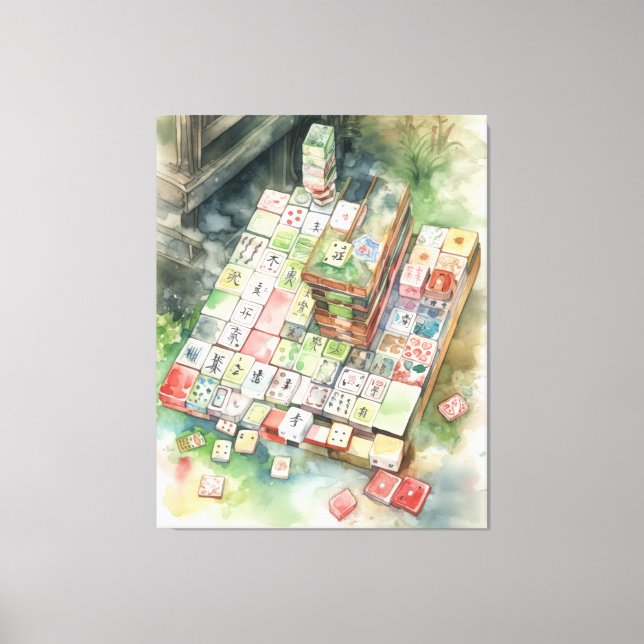 Toile Aquarelle Mahjong Art (Recto)