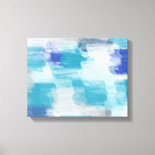 Toile Aquarelle moderne turquoise et gris Art Abstrait