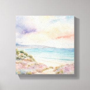 Toile Aquarelle monet peinture d'une plage
