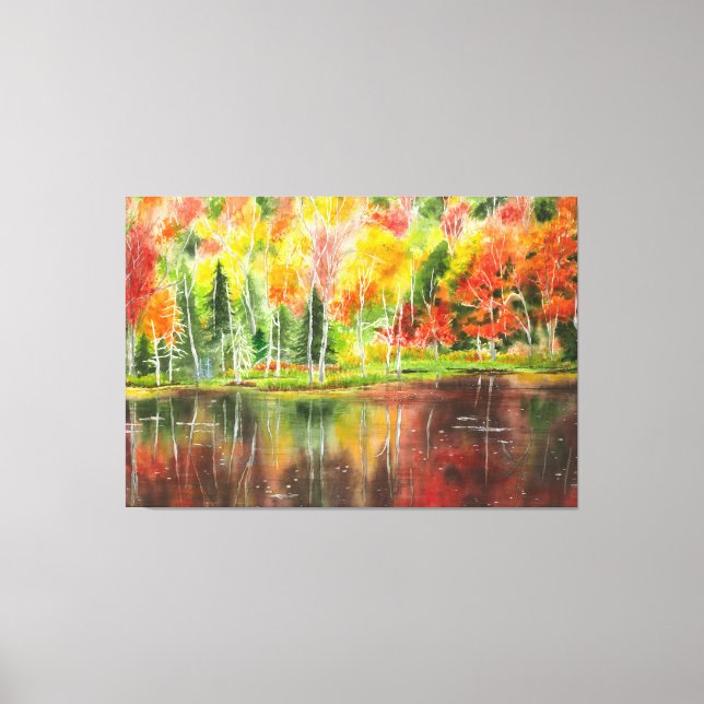 Toile Aquarelle originale de la palette d'automne (Recto)