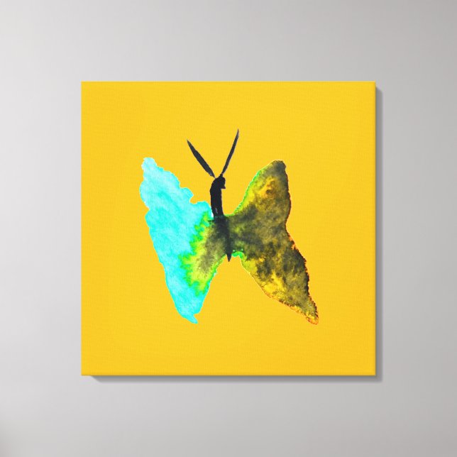 Toile Aquarelle papillon aqua joli (Recto)