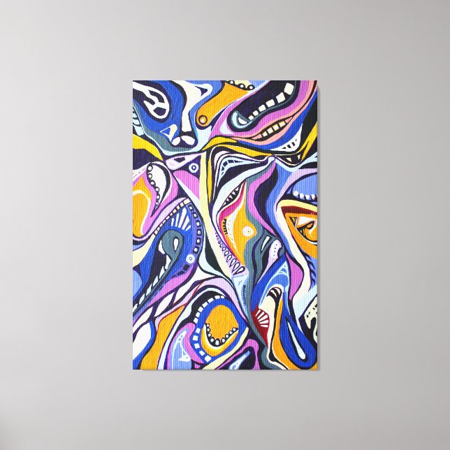 Toile Aquarelle peinte à la main Artdeco moderne (Recto)