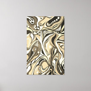 Toile Aquarelle peinte à la main Artdeco moderne