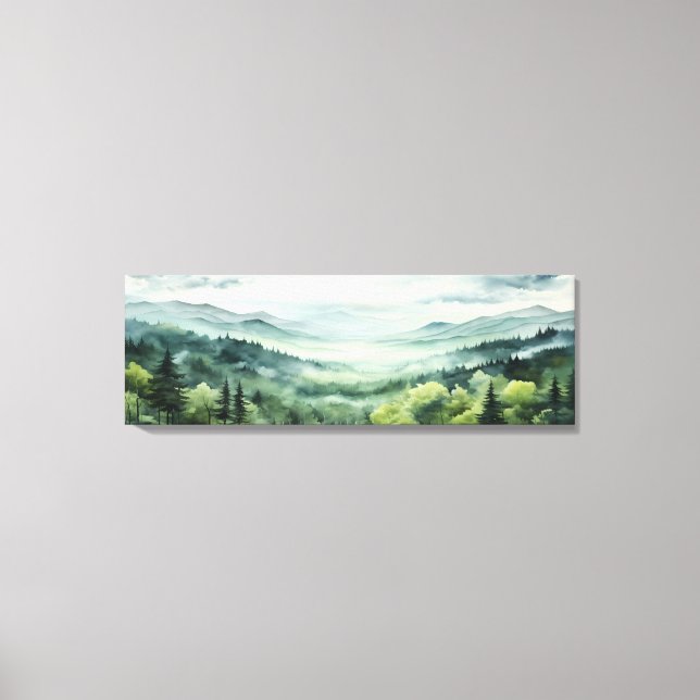 Toile Aquarelle peinture de la pinède Coucher de soleil  (Recto)