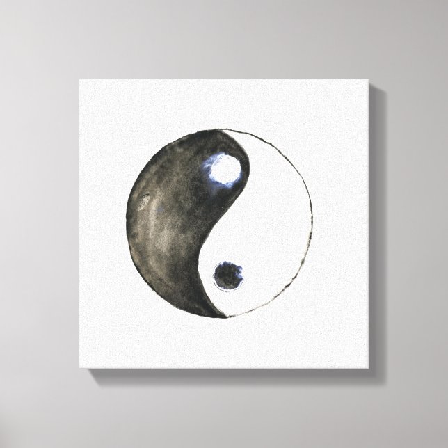 Toile aquarelle peinture symbole yin yang (Recto)
