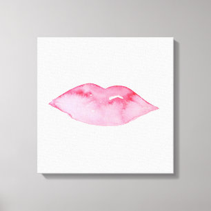 Toile Aquarelle rose lèvres maquillage marque
