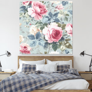 Toile Aquarelle Rose ouverte en fleur douce